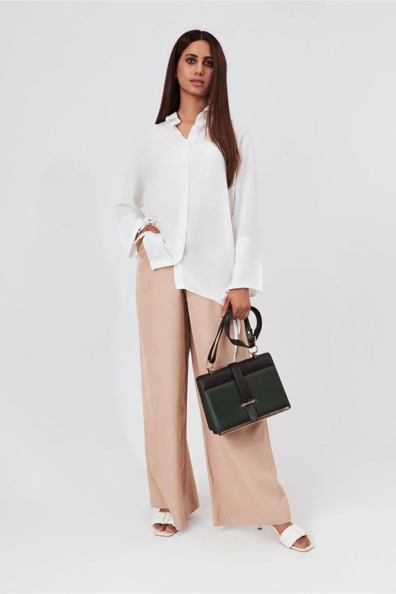 Crisp-White-Shirt-&-Camel-Wide-Leg-Palazzo