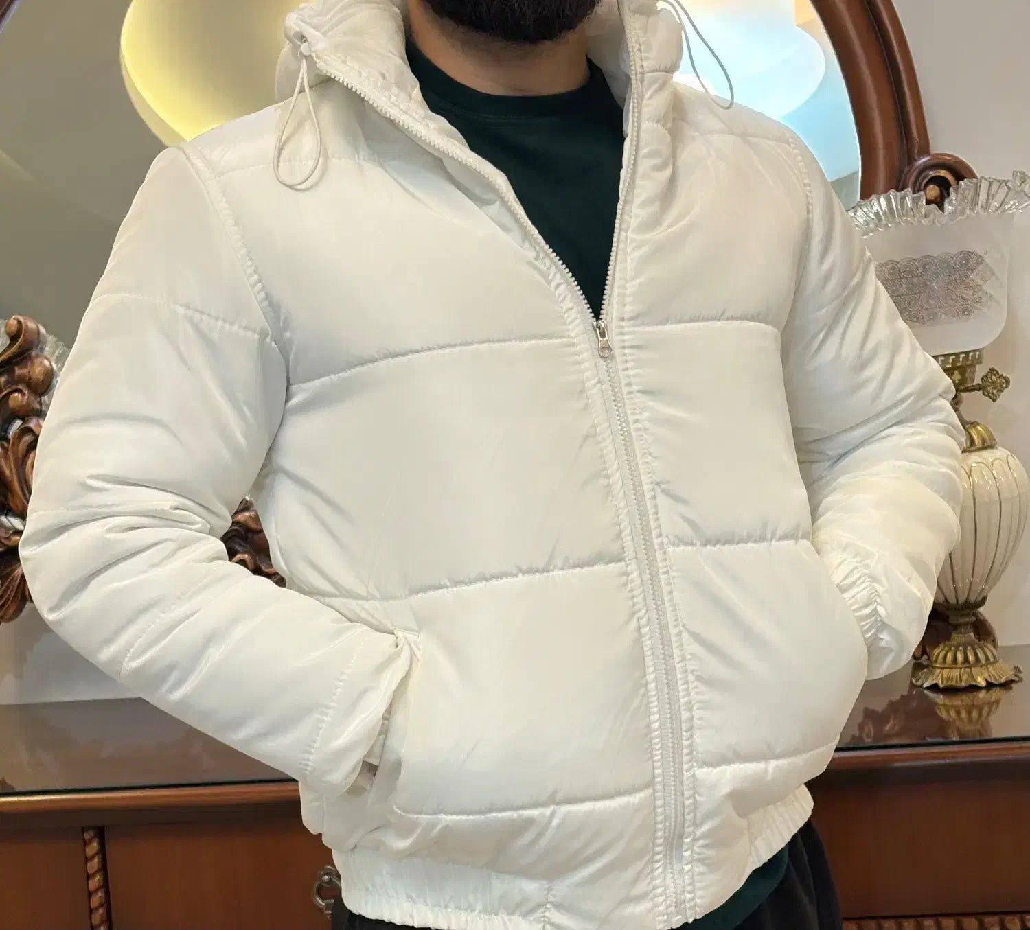 Premium White Hooded Puffer Jacket – Winter Essential